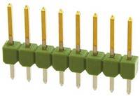TE  系列 2.54mm節(jié)距 8路 (1排) 直向 PCB 針座, 焊接端接,