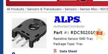 RDC502010A  工业移动感应器和位置传感器 	ALPS 