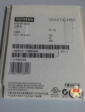 SIEMENS/西门子6AV6671-1CB00-0AX2原装128MB未开封MMC卡 