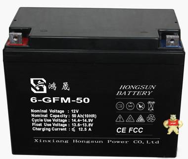 鸿晟蓄电池6-GFM-50 12V50Ah铅酸免维护蓄电池 