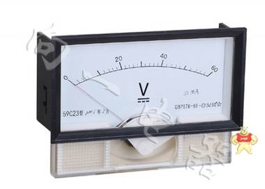 59C23-V 指针式电工电气仪表伏特表 直流电压表 128*68 