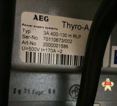 德国AEG功率放大器AEG电源Thyro-A Typ.3A 400-130 H RLP 
