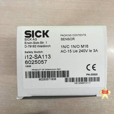 德国SICK西克小巧塑料型安全门开关I12-SA113 