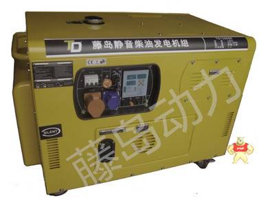 TD12000SE柴油发电机 藤岛10KW可移动式柴油发电机组 静音型220V 