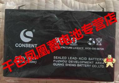 CONSENT电池 GS6V12AH 电动玩具车蓄电池 电子称通信仪表铅酸电瓶 