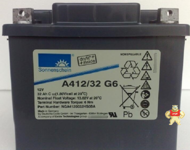 德国阳光蓄电池A412/32 G6 12V32AH 
