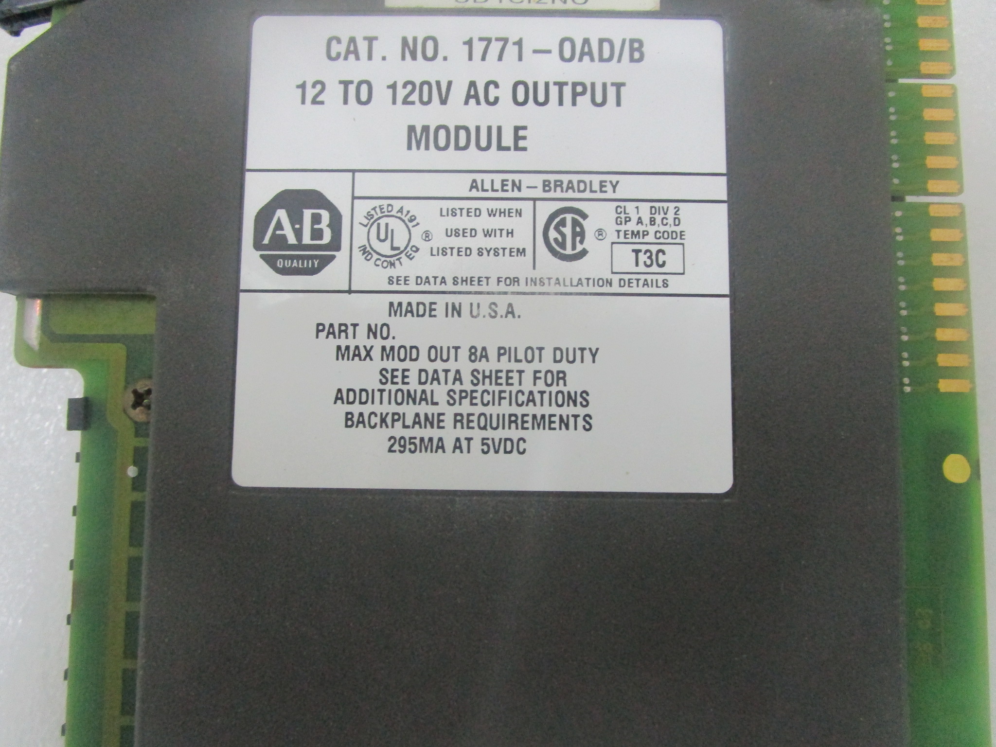 Allen-Bradley  1771-OAD PLC 智能自动化工控