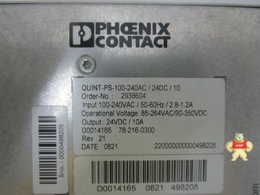 PHOENIX QUINT-PS-100-240AC-24DC-10 电源 智能自动化工控 
