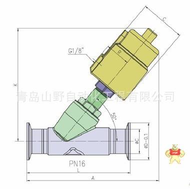 气控角座阀_气动角座阀_快装式气动角座阀_3Y100系列不锈钢快装式气动角座阀 气控角座阀,气动角座阀,快装式气动角座阀