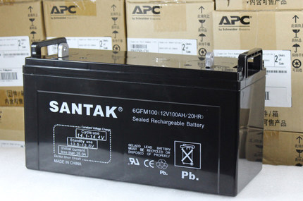 SANTAK山特蓄电池12V100AH  山特6GFM-100免维护铅酸蓄电池