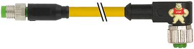 德国MURR穆尔 圆形双头电缆 M8公头直头-M12母头直头/弯头 7000-88281-2200100 议价为准 广州纳铁福工业 