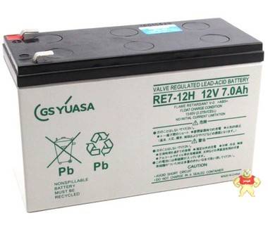汤浅(YUASA) RE7-12 阻燃型免维护蓄电池 12V7AH 太阳能 UPS电瓶 