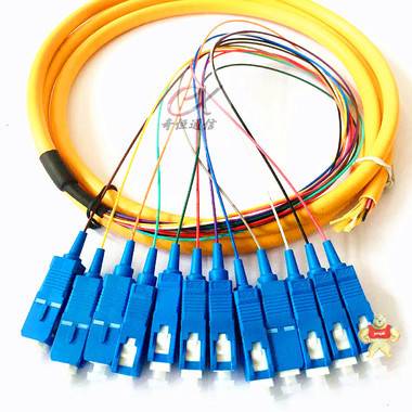 奇恒通信12芯SC束状尾纤，电信级1.5米SC束状尾纤 