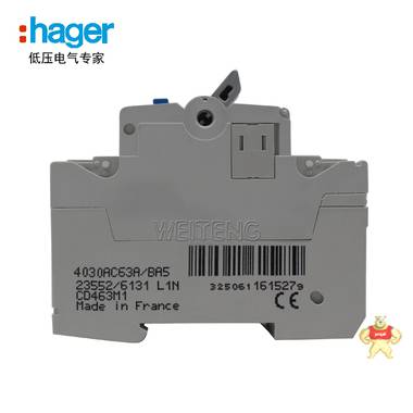 德国Hager漏电保护器CD463M1海格漏保空气开关带漏电IEC61008 