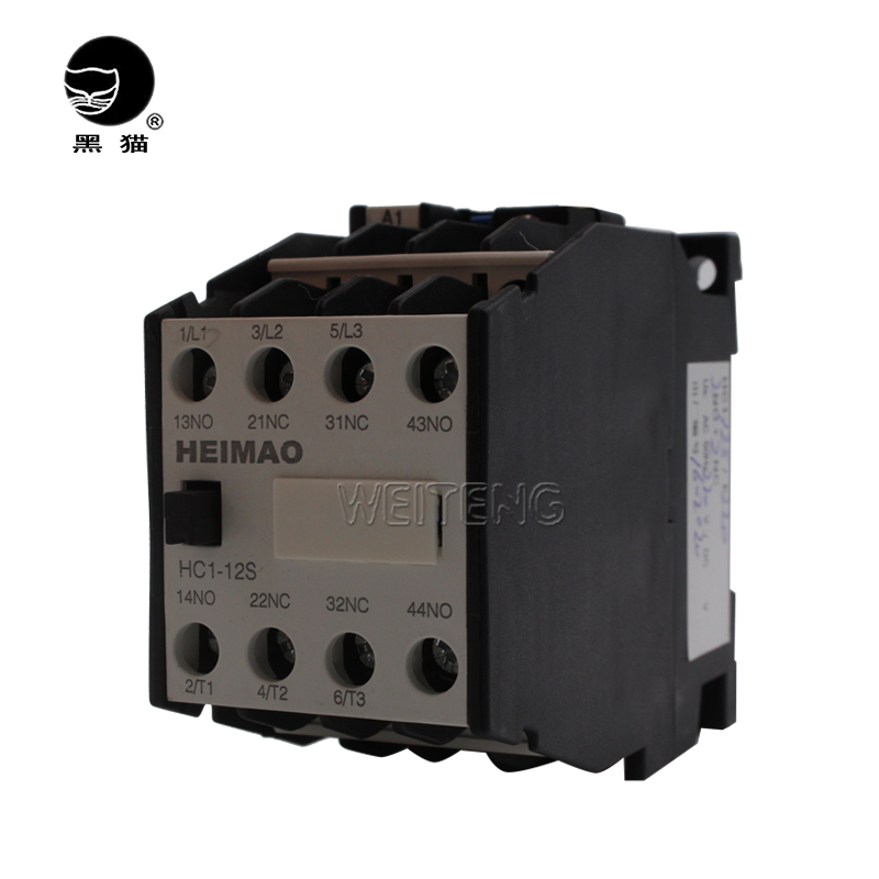 上海精益电器厂HC1-12S接触器交流220V接触器5.5KW黑猫牌12A