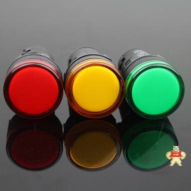 新款纯色LED灯芯APT上海二工AD16-22D/S高亮信号指示灯22mm 24v