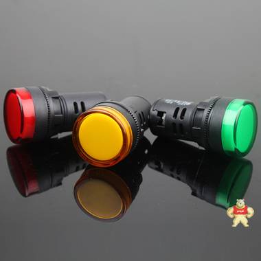 新款纯色LED灯芯APT上海二工AD16-22D/S高亮信号指示灯22mm 24v 
