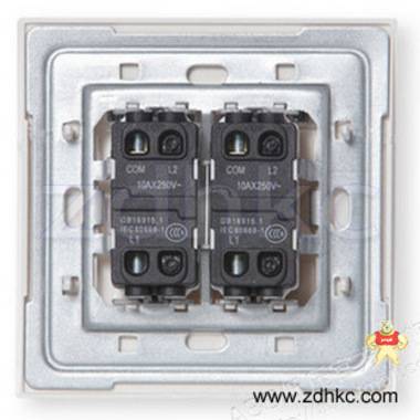 ABB 开关插座 由艺二开单控开关 双开单控开关带灯LED AU16253-WW 厦门市狄豪自动化设备有限公司