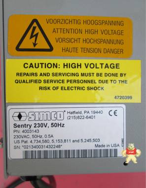 100%原装美国离子鼓风机 Sentry 230V  PN:4003143  AC230V/0.5A 
