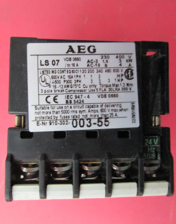 100%原装 德国AEG  电梯接触器 LS07 10E  24V 现货