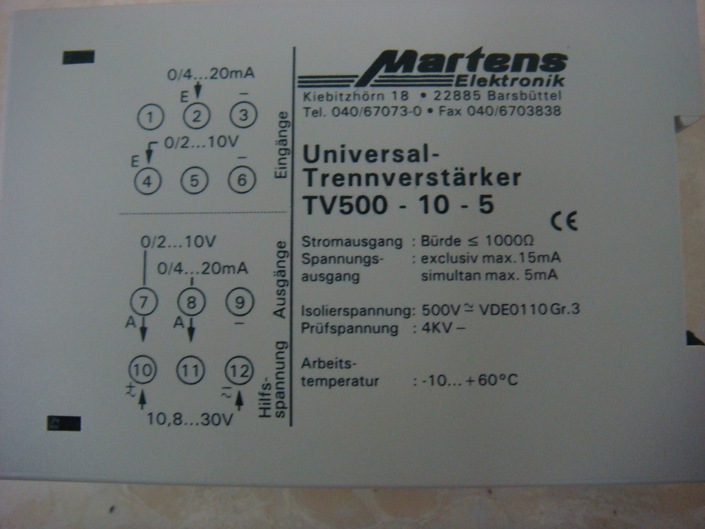 德国  MARTENS   传感器 TV500-10-5