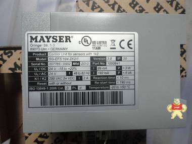 德国 MAYSER   继电器 SG-EFS104ZK2/1  SG-EFS134ZK2/1 