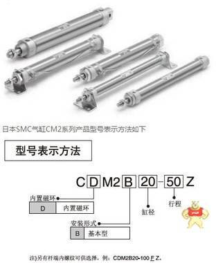 SMC标准气缸CDM2B20-40-XC18 