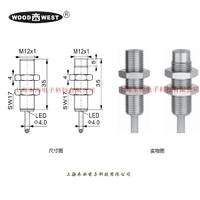 上海木西M12*35电感式传感器 全金属封装AC2线式 2mm埋入接近开关