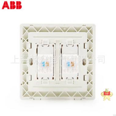 ABB开关插座 德静系列 二位四芯电话插座 AJ322;10115497 